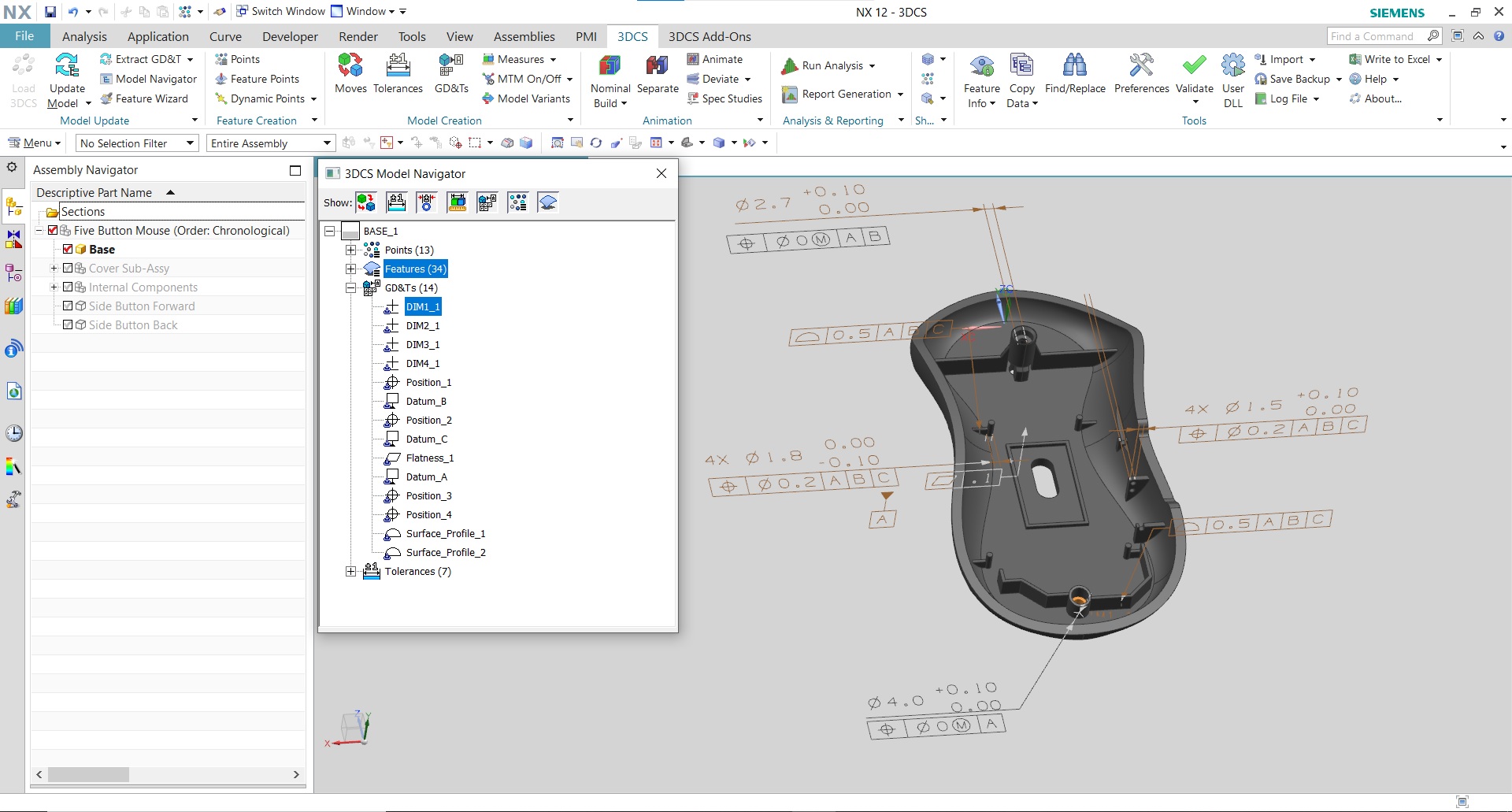 Siemens NX Integrated Tolerance Analysis 3DCS Variation Analyst for NX